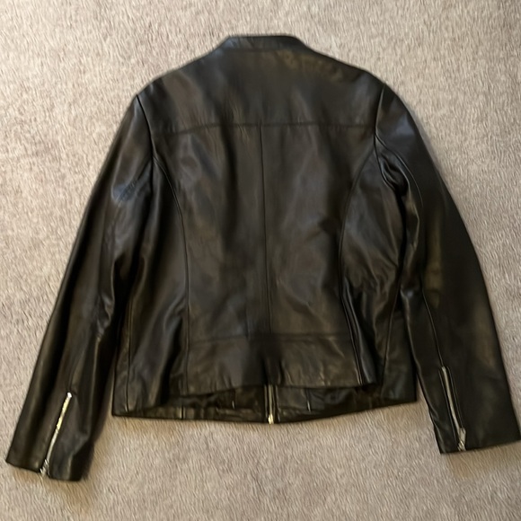Black genuine leather Calvin Klein jacket. Immaculate condition  size L - Picture 3 of 5